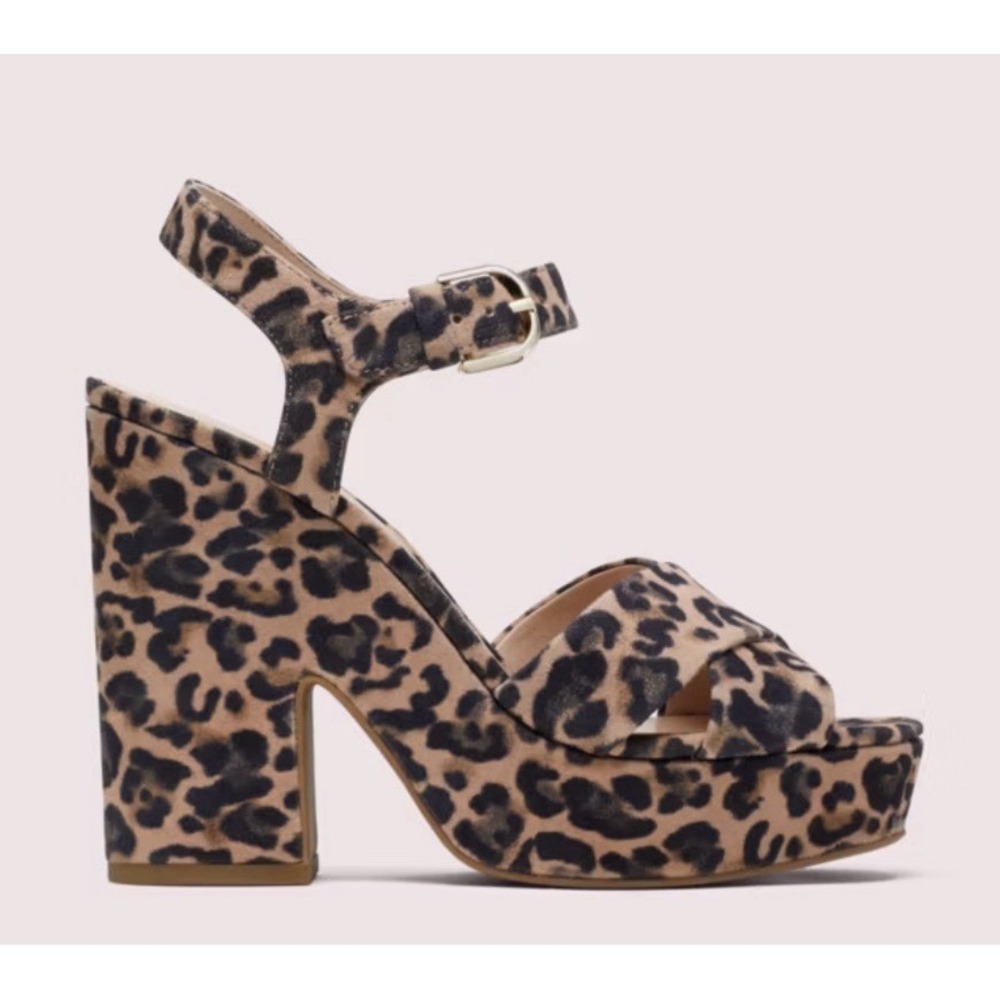 Kate Spade New York Grace Tawny leopard print platform sandals Size 7.5 - Picture 1 of 11